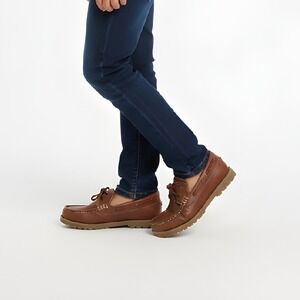 The Childs Place Kids Brown Faux Leather Lace Up Boat Shoes Toddler Size‎ 3